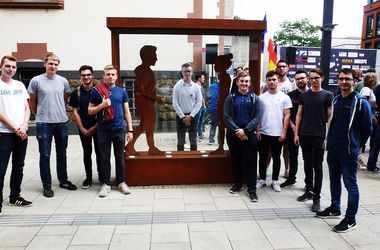 MOBA Apprentices in front of Monument of Friendship