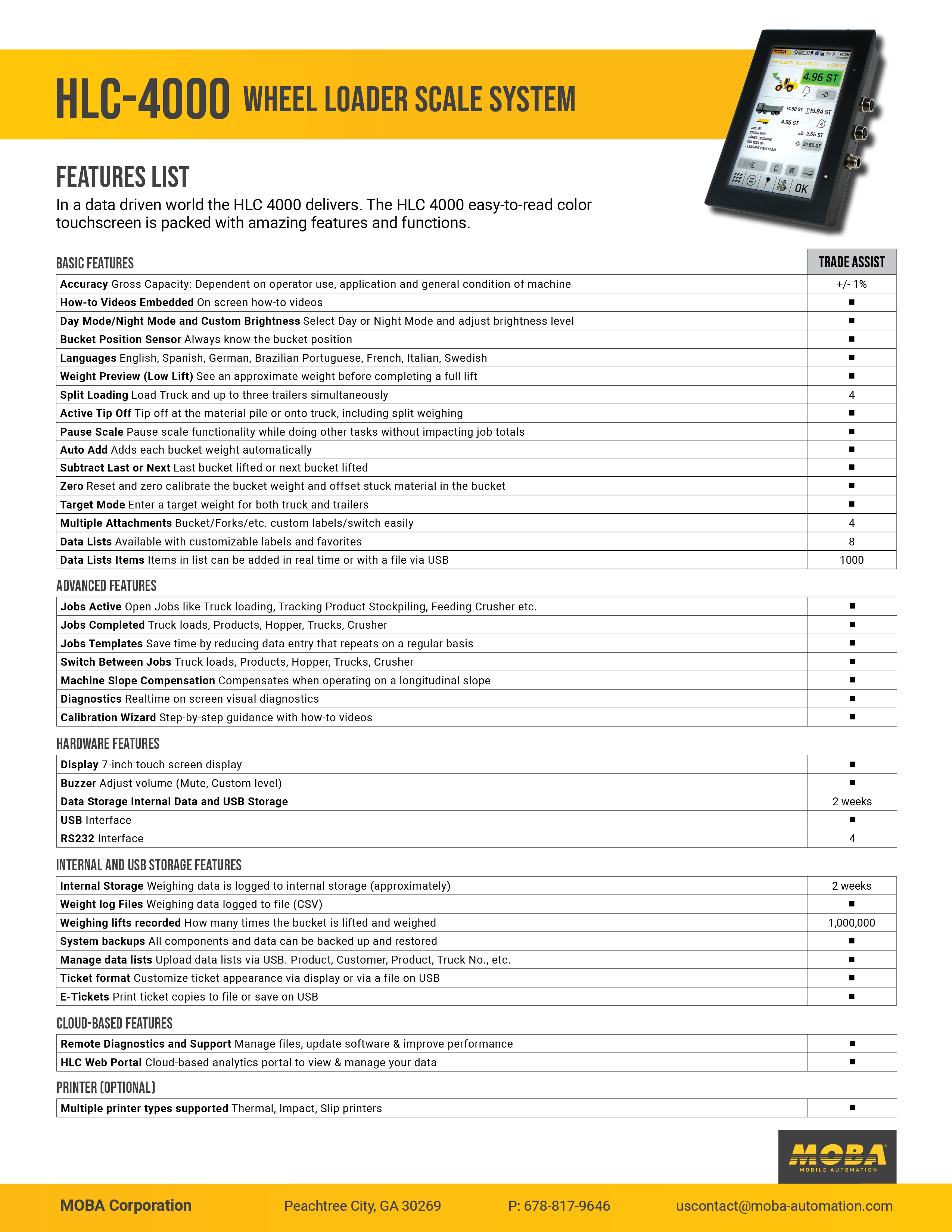 HLC-4000 Features